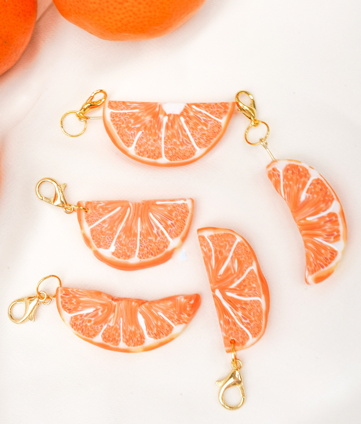 Orange You Glad Slice Stitch Marker/ Charm